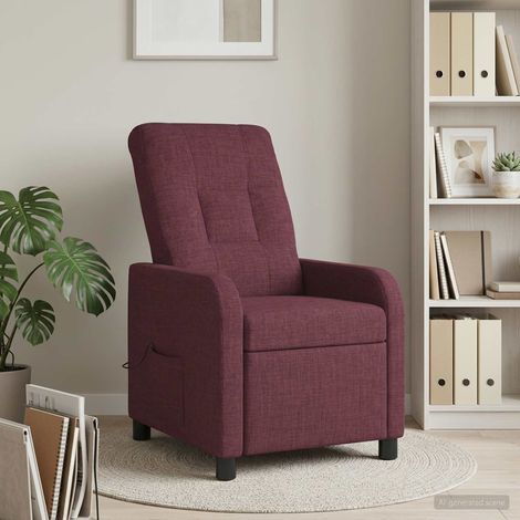 vidaXL Silla de masajes reclinable Morado Tela (1/5)