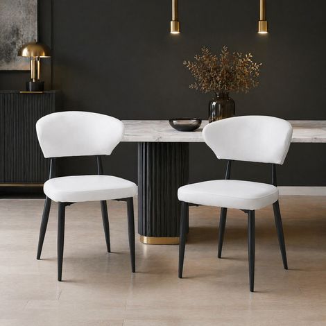 Conjunto 2 sillas comedor ergonómicas PU metal OKMYHOME (1/5)