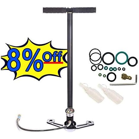 High Pressure 4500psi 3 Stage Air Gun Rifle PCP Stirrup Charging Hand Pump Valve Bicycle Ergonomic Bike Floor Pump PCP Air Rifle with Gauge Hose (1/5)