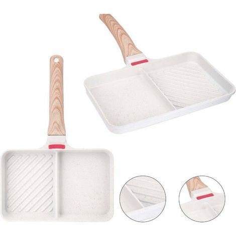 TRADE SHOP - Padella Antiaderente Per A Doppio Scomparto Manico In Brachelite Per Cucinare -
