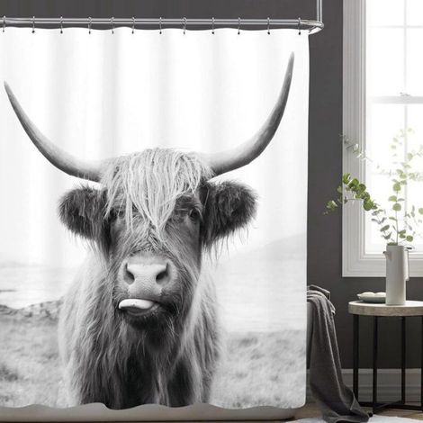 Rideau De Douche - Polyester Imperméable - 183 X 183 Cm - Design Rustique Bohème - 1 Pièce (1/4)
