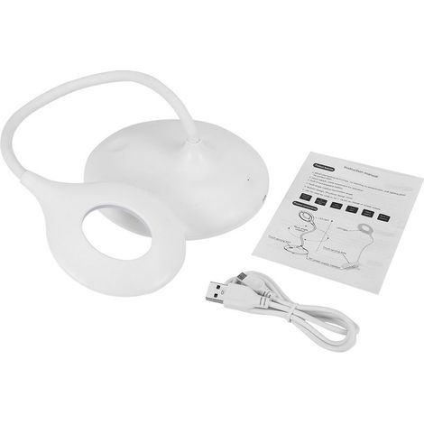 Lampe de bureau LED rechargeable blanche, idéale pour la lecture et les études, protégeant ainsi les yeux. (1/5)