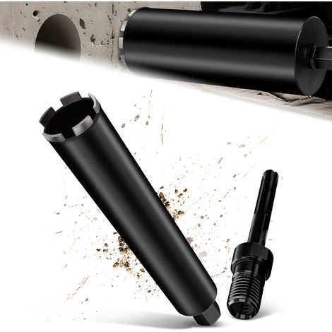 Couronne de Forage Diamantée avec Segment Turbo, Ø 44 mm et Adaptateur SDS MAX, Foret avec Emmanchement 1 1/4" Et Longueur Totale de 460 mm