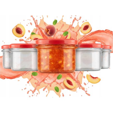 50 pots en verre de 235 ml pour confiture de miel, champignons, pâté, desserts (1/5)