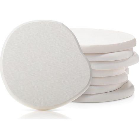 Set de 8 sous-verres en terre de diatomées, sous-verres absorbants et sèchant rapidement pour bureau, design en pierre moderne mignon avec esthétique blanche tendance (8, Blanc) (1/4)
