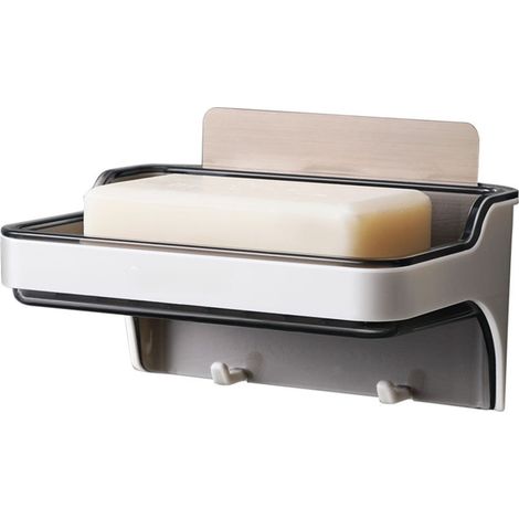 Wandseifenschale mit Halterung für Dusche und Badewanne, Seifenbox mit Abtropffläche, Seifenhalter für die Küchenspüle.