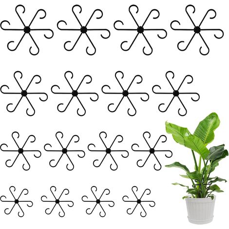 16 Supports pour Plantes Robustes en ABS, 4 Tailles pour Stabilisation des Tiges, Idéal pour Monstera et Fleurs, Clips de Fixation Discrets pour Intérieur et Extérieur, Noir (1/5)