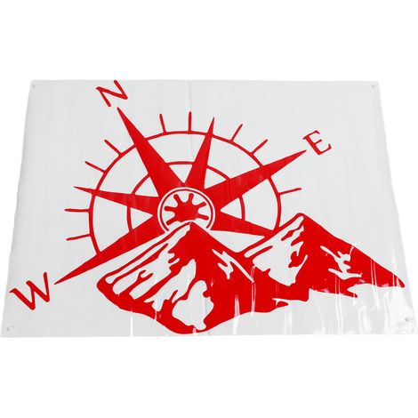 Autocollant Décoratif Lunette Arrière Voiture, Adhésif Fort, Couleur Résistante, Motif Montagne Boussole, Décalque Universelle Rouge 60x45cm (23,6x17,7in) (1/5)