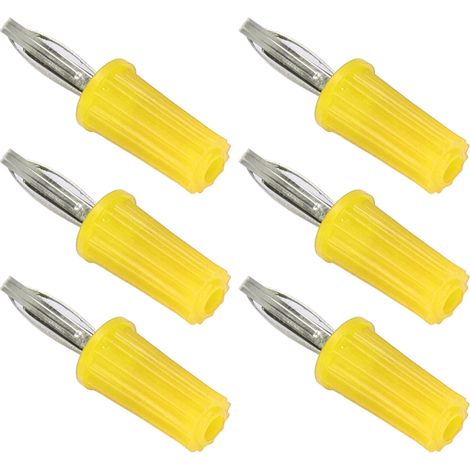 Packung mit 100 hochwertigen, vernickelten ABS-Bananensteckern aus Messing (4 mm) für elektrische Verbindungen – Gelb (1/5)