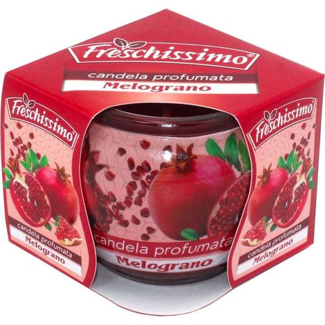 TrAdE Shop Traesio - Set 2pz Candela Profumata Al Melograno In Vasetto Vetro Decorato Per Ambienti 85gr 473809 -