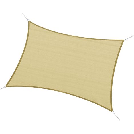 Toldo de Vela Sombrilla Parasol Rectángulo Tejido de Poliester 185 g/m² Jardín