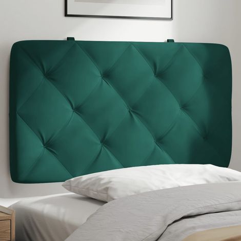Cabecero de cama acolchado terciopelo verde oscuro 80 cm vidaXL (1/5)