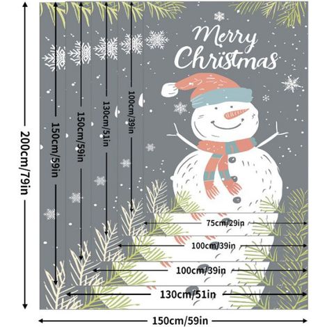 Plaid De Noël - 150 x 200 cm - En Flanelle Imprimée Bonhomme De Neige - Pour Canapé Chambre Salon - 1 Pièce (1/4)