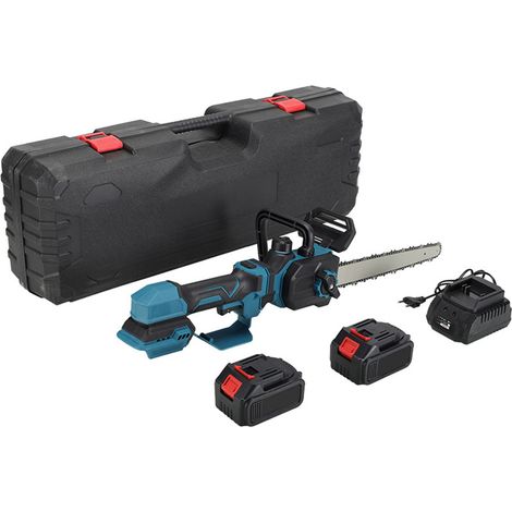 12" Teleskop Akku-Kettensäge Bürstenlos , 200W Elektro Handkettensäge 11m/s, kabellos für Schneiden & Beschneiden, mit 2 Akkus