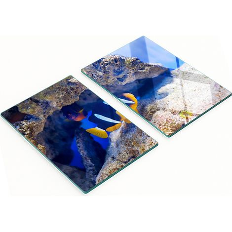 Planches à découper en verre avec motifs de poissons tropicaux 2x40x52 cm (1/5)