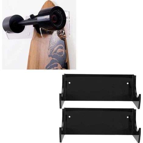 Set mit 2 Wandregalen für Skateboards, Snowboards und Zubehör (schwarz) (1/5)