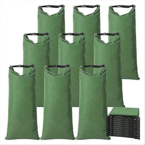 Lot de 10 sacs de sable robustes en toile avec boucle 30 x 70 cm pour la protection contre les inondations et le lestage. (1/5)