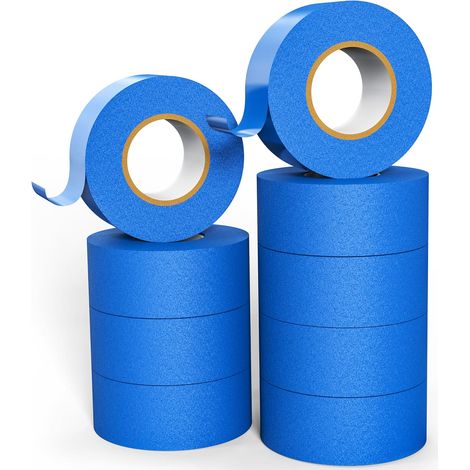 Ruban de masquage bleu pour peinture et ruban décoratif pour étiquettes, peinture en aérosol, peintres, artisanat 24 mm × 50 m (1/5)