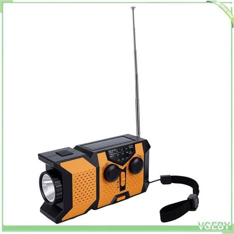 Radio d'urgence - FAFEICY - Compact - Batterie 2000 mAh - Solaire, manivelle, USB-C - Alerte météo AM/FM (1/4)