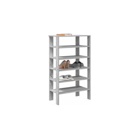 Étagère à chaussures sonoma gris 61x32x105 bois ingénierie (1/5)