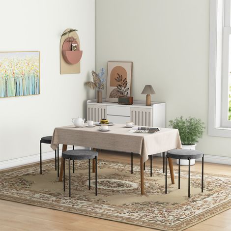 Sgabelli da cucina, set da 4, impilabili, effetto velluto, portata massima 100 kg, struttura in acciaio, 41,5 x 41,5 x 46 cm, grigio scuro
