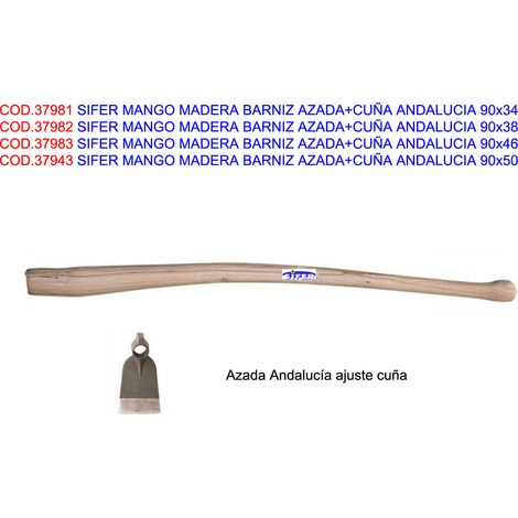 SIFER MANGO MADERA CURVO BARNIZ AZADA Y CUÑA ANDALUCÍA 90x34