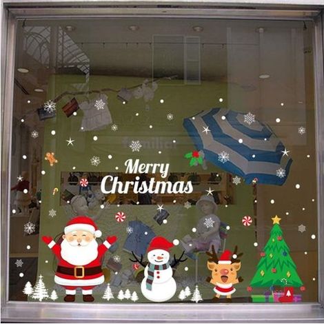 Autocollant statique de Noël pour fenêtre - Vinyle amovible - Réutilisable - Décoration de vitre (1/5)
