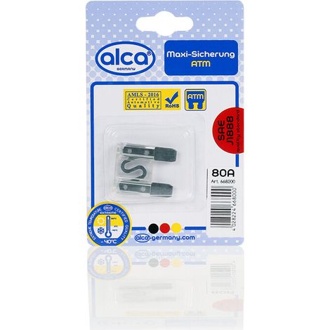 alca® Maxi-Sicherung 80A 1 St. Blister 32 V Farbe - transparent Maxi Flachsicherung für Fahrzeuge LKW Bus Schwermaschinen Traktor Auto