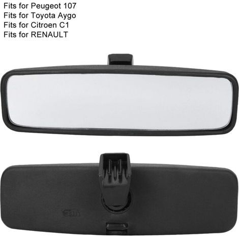 Rétroviseur intérieur — Modèle C1 — Rétroviseur de voiture, miroir intérieur avec boîtier en ABS (Réf. pièce : 814842), Compatible avec les modèles 107/206/106 (1/4)