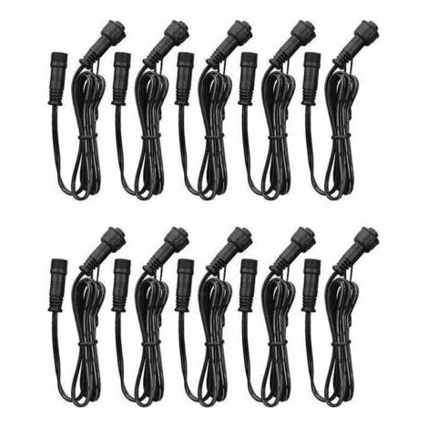 Extension Cable, 10 Pack, For LED Recessed Spotlights, Waterproof IP67, 1M / 3.3Ft, 2Pin, with Male and Female Connectors (1/4)