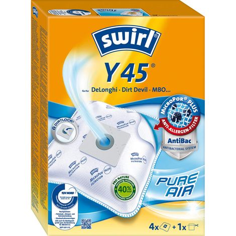 Swirl Y45 4 sacchi microfibra aspirapolvere Darel QZ DeLonghi Orbit Romeo Cleos (1/5)