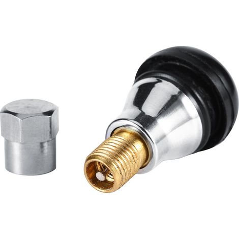 1 pcs Valve de pneu TR412, laiton chromé, étanche, pour voiture et moto (1/5)