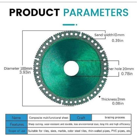 Disque De Coupe - 100 mm - Pour Meuleuse D Angle - Acier Vert - 10 Pièces (1/4)