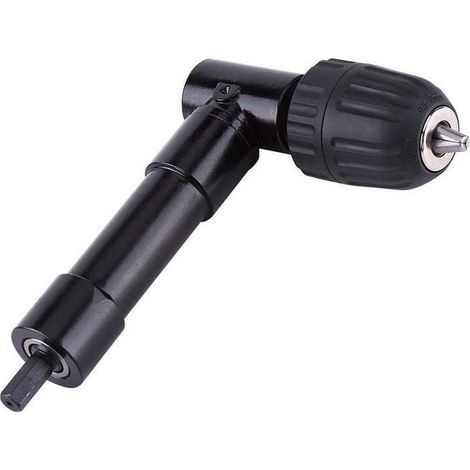 Mandrin à Angle Droit 90° Auto-Serrant, Coude de Perceuse à Dégagement Rapide, Embout Visseuse, Renvoi d'Angle, Adaptateur de Foret pour Perceuse (1/5)