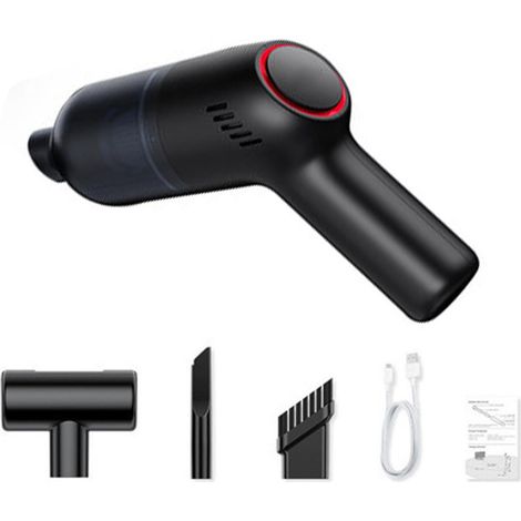 Aspirateur à main sans fil, 120W baladeur poussière avec batterie rechargeable 1800mAh pour voiture