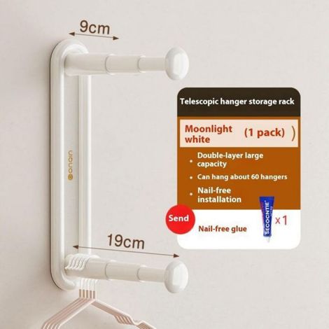 Portant à vêtements extensible, organisateur multifonctionnel en plastique Femeo (1/5)
