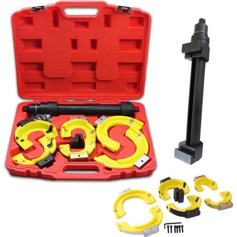 Randaco Outil Compresseur de Ressort Universel pour 3 Têtes 80-195 mm Mâchoires Protection Adaptateur Coffret pour Atelier (1/5)