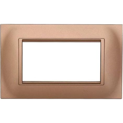 Kompatible Abdeckrahmen Bticino Livinglight 4 module quadratischer Kunststoff gold-Stahl Farbe