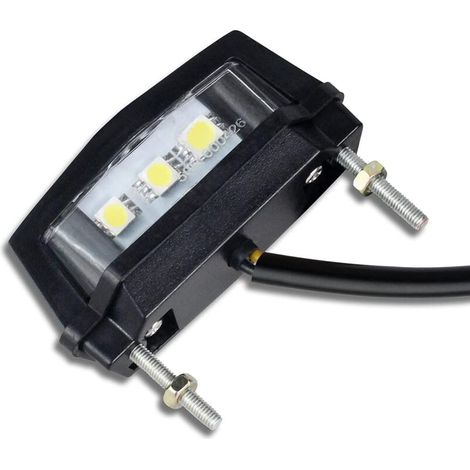 1 Pc Eclairage De Plaque D'immatriculation De Moto, 12V Universel Moto LED Feu Arrière Feu Arrière Plaque D'immatriculation, Lumière Blanche (1/4)