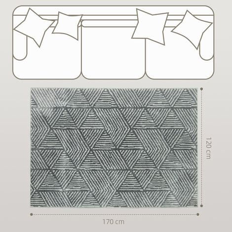 Tapis de salon moderne, lavable, 150 x 80 cm, gris foncé (1/5)