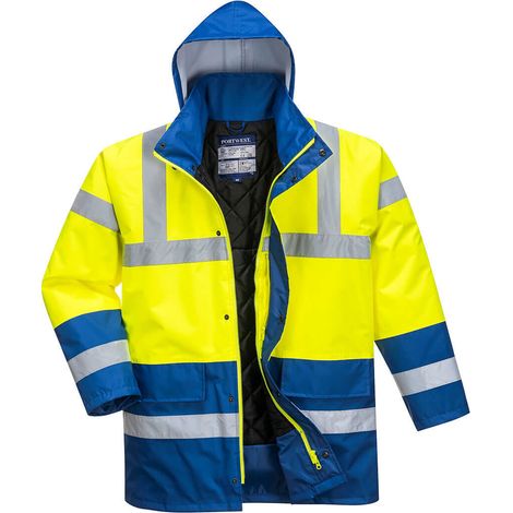 Parka Bicolore Traffic couleur : Jaune/Royal taille XS - PORTWEST