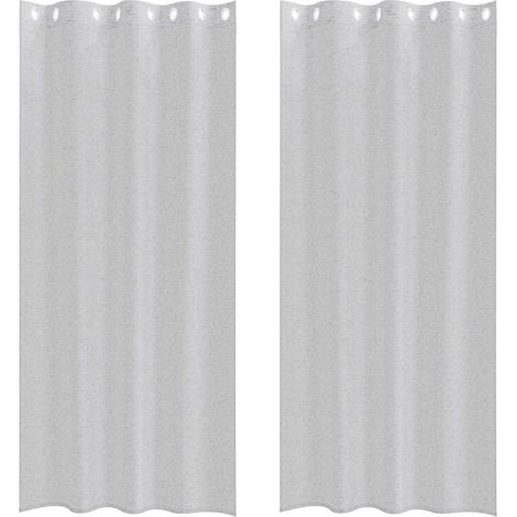 Maison Exclusive - Voile-Vorhang 2 pcs Hellgrau 245 x 140 cm Poly