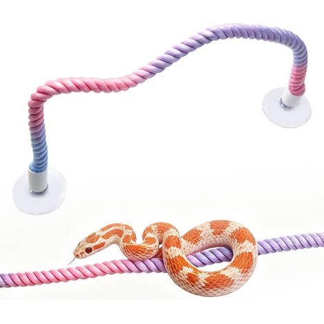 Corde d'Escalade pour Reptiles avec Ventouses Liane Flexible pour Serpent et Lézard Décoration de Terrarium Rose et Violet 45cm (1/5)