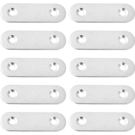 10pcs Équerre Plate Équerre de Fixation Plaque Equerre d'angle Droit assemblage Réparation Fixation Meuble Acier Inox Attache Coin Protecteur Vis 40 mm (1/5)
