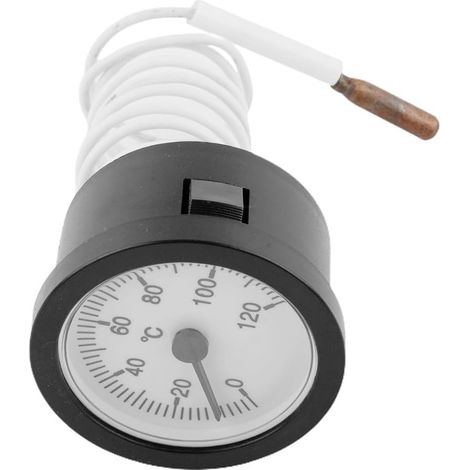 Zeigerthermometer mit Messingsensor und Kapillarrohr zur Messung der Wasser- und Öltemperatur, Fernablesung 0-120 °C