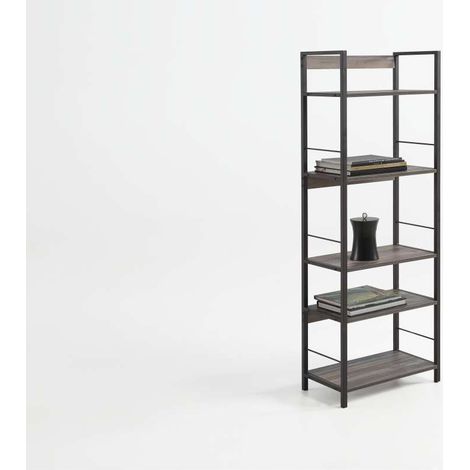 Estanteria Kala industrial 5 baldas acabado nogal,150cm(alto) 52cm(ancho) 30cm(fondo) . (1/2)