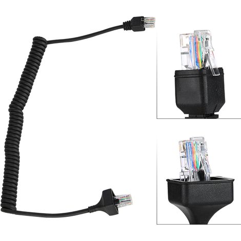 Câble micro 8 broches 50cm pour radio Kenwood, fil noir (1/5)