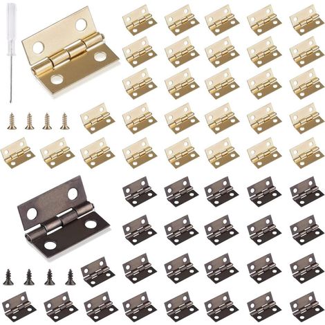 Doré Rétro Avec Tournevis et 240 Vis Charnières Miniatures 60 unités Rétro pour Boîte à Bijoux (1/5)