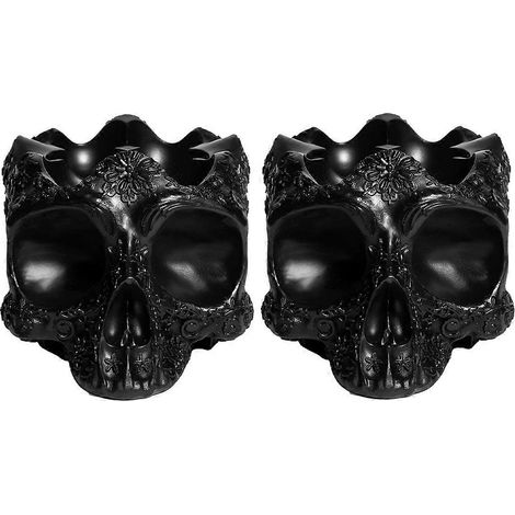 Porte-œufs gothique en résine, motif crâne, pour Halloween (1/5)