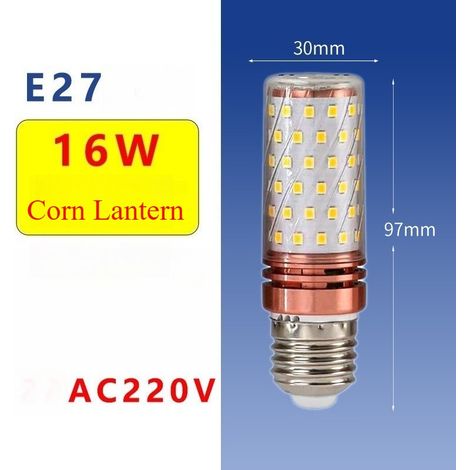 2 Ampoules LED maïs rose doré de 16 W - Ampoules LED E27, Lumière chaude, 85-265 V CA, 1 600 lm, pour l'éclairage intérieur domestique (1/5)